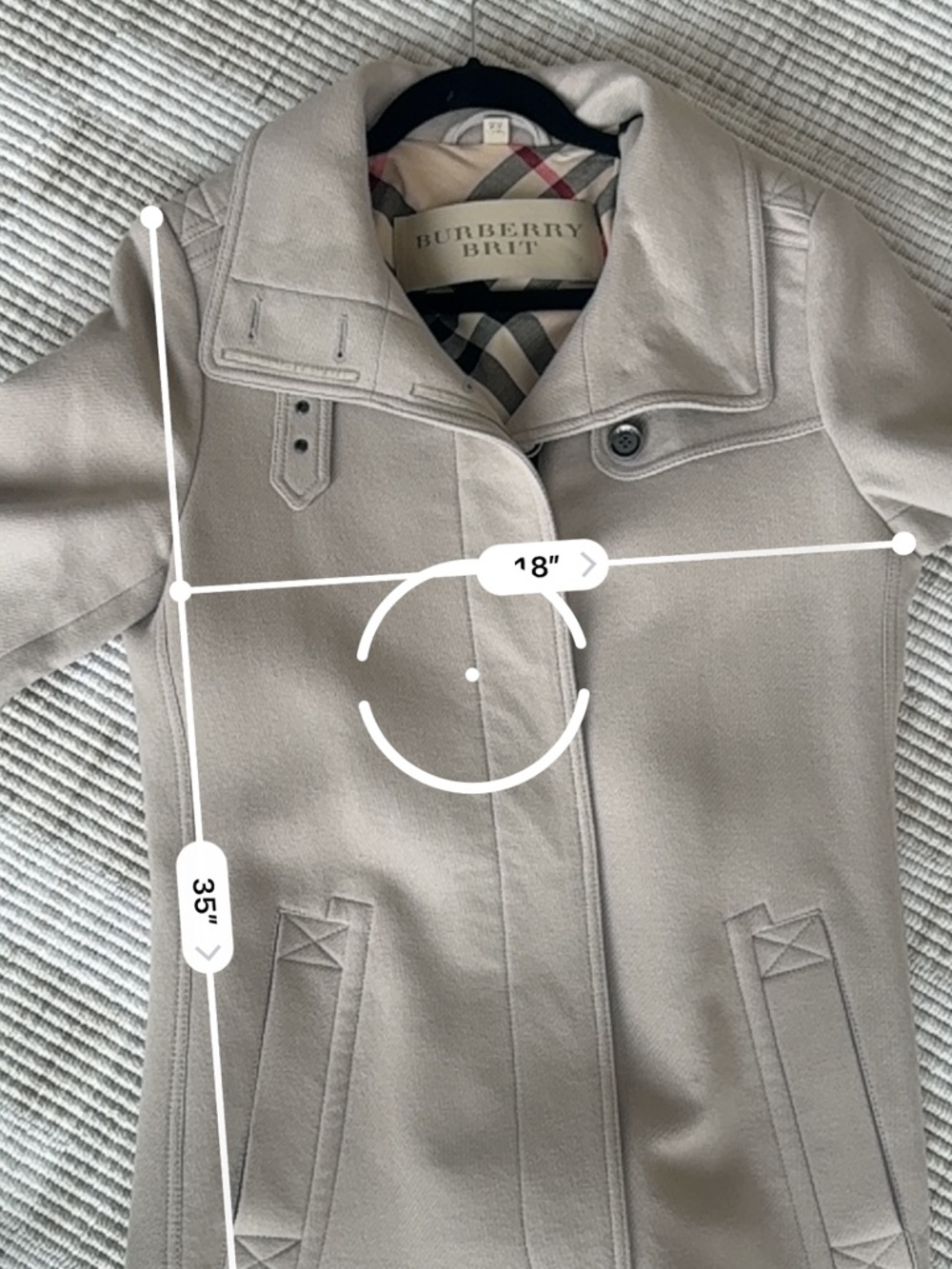 Burberry Brit Belted Wool-Cashmere Blend Trench Coat in Light Beige - Picture 16 of 16
